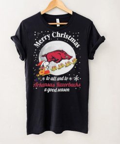 Peanuts Snoopy Merry Christmas To All And To All A Arkansas Razorbacks A Good Season Shirt