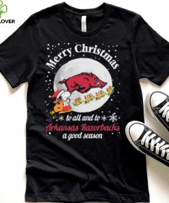 Peanuts Snoopy Merry Christmas To All And To All A Arkansas Razorbacks A Good Season Shirt