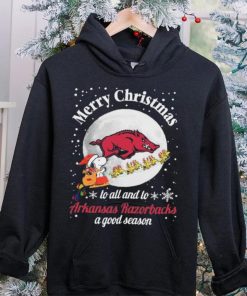 Peanuts Snoopy Merry Christmas To All And To All A Arkansas Razorbacks A Good Season Shirt