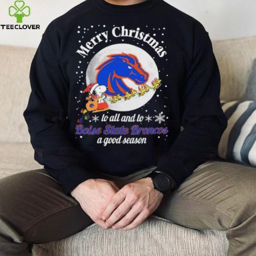 Peanuts Snoopy Merry Christmas To All And To All A Boise State Broncos A Good Season Shirt