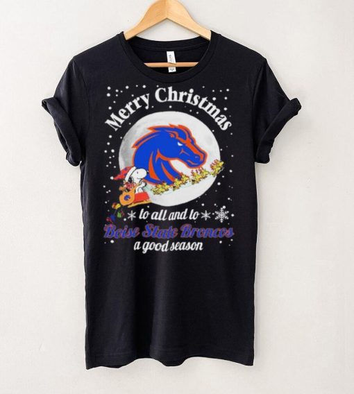 Peanuts Snoopy Merry Christmas To All And To All A Boise State Broncos A Good Season Shirt