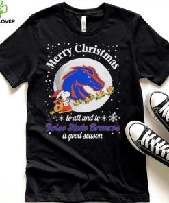 Peanuts Snoopy Merry Christmas To All And To All A Boise State Broncos A Good Season Shirt