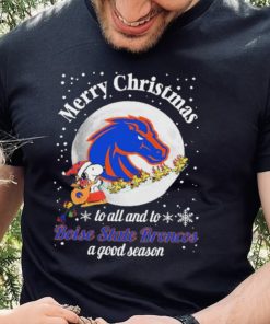 Peanuts Snoopy Merry Christmas To All And To All A Boise State Broncos A Good Season Shirt