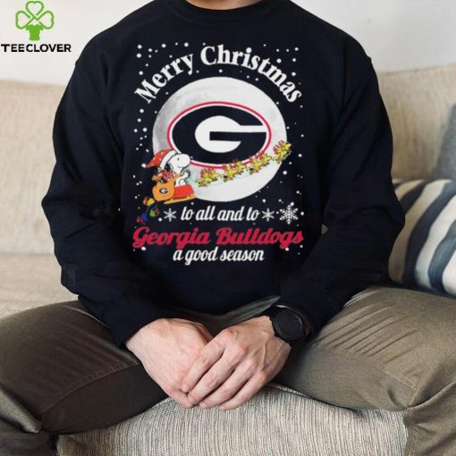 Peanuts Snoopy Merry Christmas To All And To All A Georgia Bulldogs A Good Season Shirt