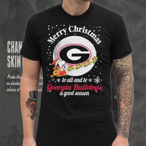 Peanuts Snoopy Merry Christmas To All And To All A Georgia Bulldogs A Good Season Shirt