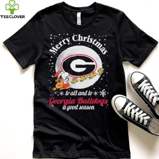 Peanuts Snoopy Merry Christmas To All And To All A Georgia Bulldogs A Good Season Shirt