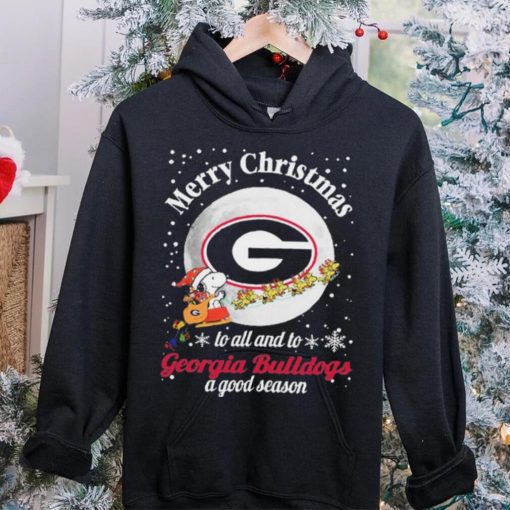 Peanuts Snoopy Merry Christmas To All And To All A Georgia Bulldogs A Good Season Shirt