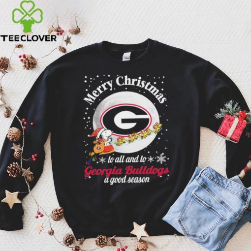 Peanuts Snoopy Merry Christmas To All And To All A Georgia Bulldogs A Good Season Shirt