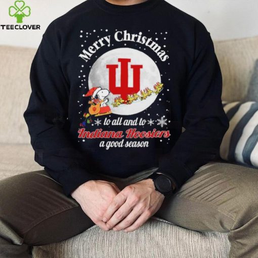 Peanuts Snoopy Merry Christmas To All And To All A Indiana Hoosiers A Good Season Shirt