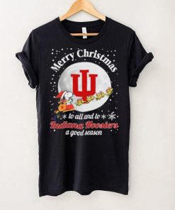 Peanuts Snoopy Merry Christmas To All And To All A Indiana Hoosiers A Good Season Shirt