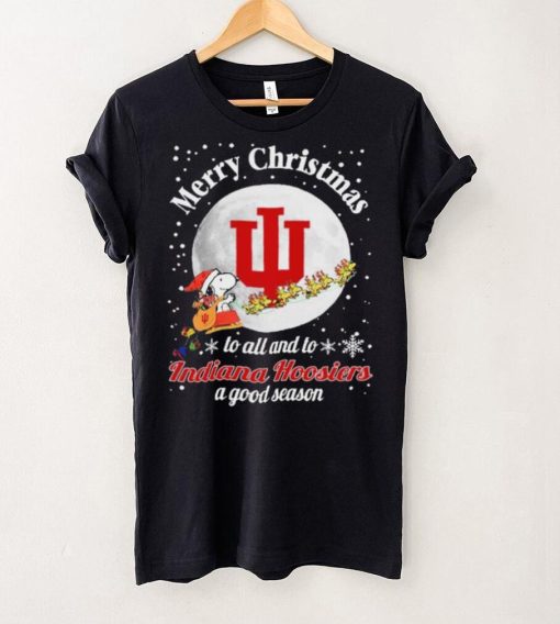 Peanuts Snoopy Merry Christmas To All And To All A Indiana Hoosiers A Good Season Shirt