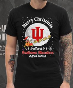 Peanuts Snoopy Merry Christmas To All And To All A Indiana Hoosiers A Good Season Shirt