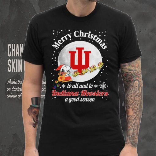 Peanuts Snoopy Merry Christmas To All And To All A Indiana Hoosiers A Good Season Shirt