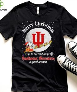 Peanuts Snoopy Merry Christmas To All And To All A Indiana Hoosiers A Good Season Shirt