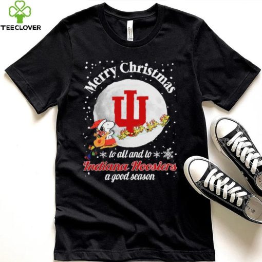 Peanuts Snoopy Merry Christmas To All And To All A Indiana Hoosiers A Good Season Shirt