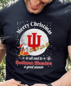 Peanuts Snoopy Merry Christmas To All And To All A Indiana Hoosiers A Good Season Shirt