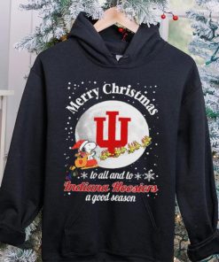 Peanuts Snoopy Merry Christmas To All And To All A Indiana Hoosiers A Good Season Shirt