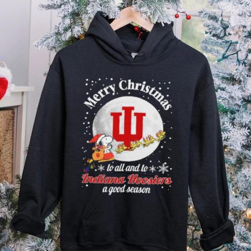 Peanuts Snoopy Merry Christmas To All And To All A Indiana Hoosiers A Good Season Shirt