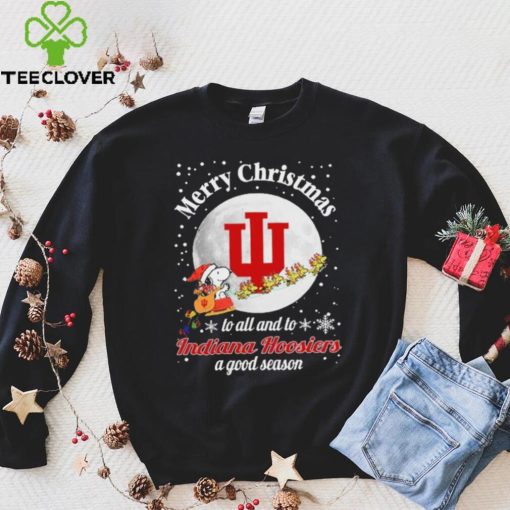 Peanuts Snoopy Merry Christmas To All And To All A Indiana Hoosiers A Good Season Shirt