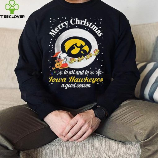 Peanuts Snoopy Merry Christmas To All And To All A Iowa Hawkeyes A Good Season Shirt