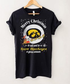 Peanuts Snoopy Merry Christmas To All And To All A Iowa Hawkeyes A Good Season Shirt