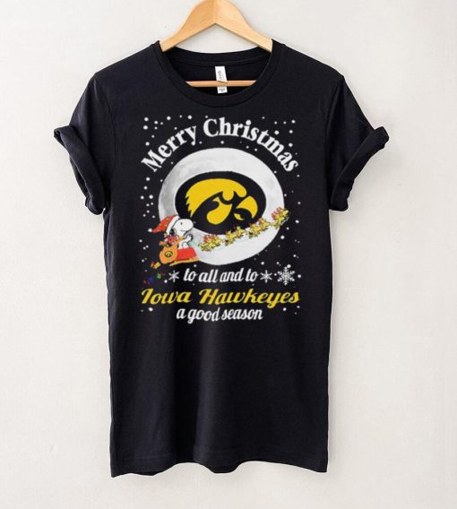 Peanuts Snoopy Merry Christmas To All And To All A Iowa Hawkeyes A Good Season Shirt