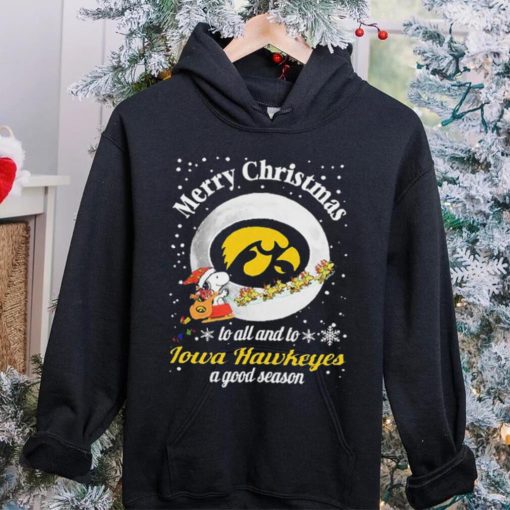 Peanuts Snoopy Merry Christmas To All And To All A Iowa Hawkeyes A Good Season Shirt