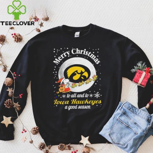 Peanuts Snoopy Merry Christmas To All And To All A Iowa Hawkeyes A Good Season Shirt