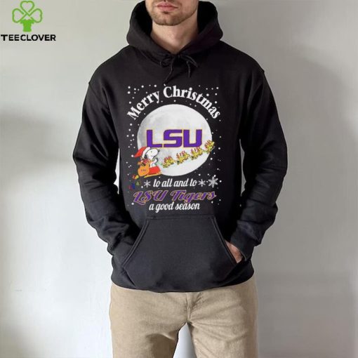 Peanuts Snoopy Merry Christmas To All And To All A LSU Tigers A Good Season Shirt