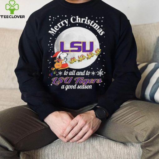 Peanuts Snoopy Merry Christmas To All And To All A LSU Tigers A Good Season Shirt