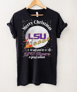 Peanuts Snoopy Merry Christmas To All And To All A LSU Tigers A Good Season Shirt