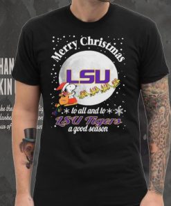 Peanuts Snoopy Merry Christmas To All And To All A LSU Tigers A Good Season Shirt