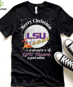 Peanuts Snoopy Merry Christmas To All And To All A LSU Tigers A Good Season Shirt