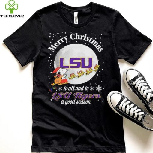 Peanuts Snoopy Merry Christmas To All And To All A LSU Tigers A Good Season Shirt