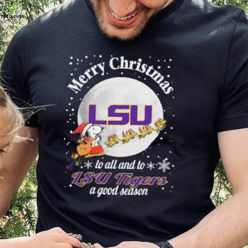 Peanuts Snoopy Merry Christmas To All And To All A LSU Tigers A Good Season Shirt