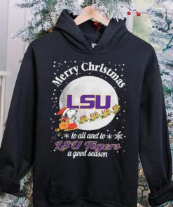 Peanuts Snoopy Merry Christmas To All And To All A LSU Tigers A Good Season Shirt