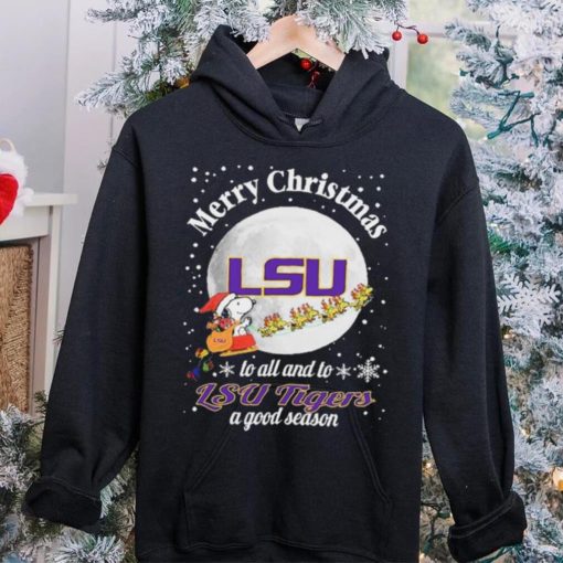 Peanuts Snoopy Merry Christmas To All And To All A LSU Tigers A Good Season Shirt