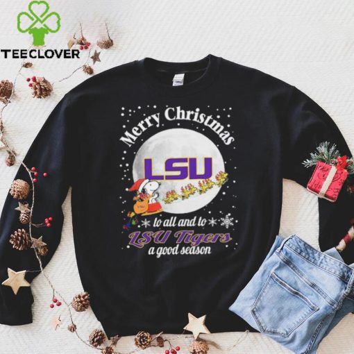 Peanuts Snoopy Merry Christmas To All And To All A LSU Tigers A Good Season Shirt