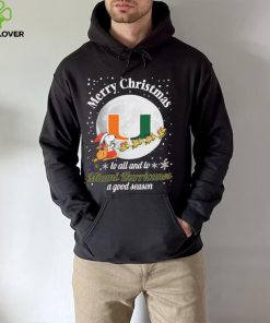 Peanuts Snoopy Merry Christmas To All And To All A Miami Hurricanes A Good Season Shirt