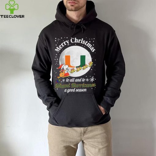 Peanuts Snoopy Merry Christmas To All And To All A Miami Hurricanes A Good Season Shirt