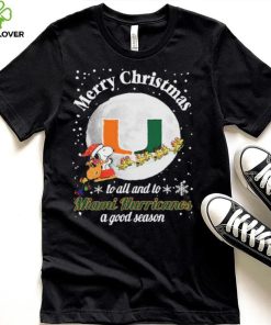 Peanuts Snoopy Merry Christmas To All And To All A Miami Hurricanes A Good Season Shirt