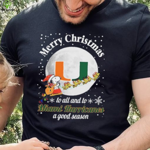 Peanuts Snoopy Merry Christmas To All And To All A Miami Hurricanes A Good Season Shirt