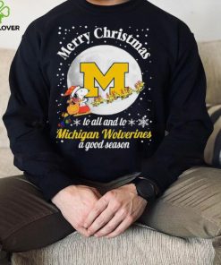 Peanuts Snoopy Merry Christmas To All And To All A Michigan Wolverines A Good Season Shirt