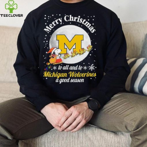 Peanuts Snoopy Merry Christmas To All And To All A Michigan Wolverines A Good Season Shirt