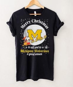 Peanuts Snoopy Merry Christmas To All And To All A Michigan Wolverines A Good Season Shirt