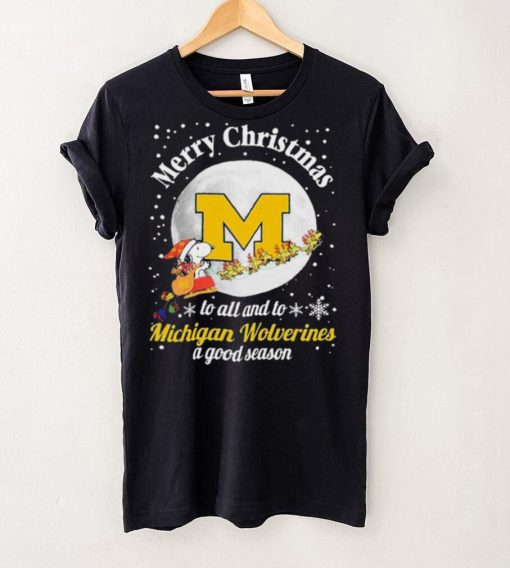 Peanuts Snoopy Merry Christmas To All And To All A Michigan Wolverines A Good Season Shirt