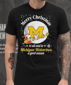 Peanuts Snoopy Merry Christmas To All And To All A Michigan Wolverines A Good Season Shirt