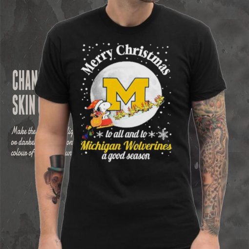 Peanuts Snoopy Merry Christmas To All And To All A Michigan Wolverines A Good Season Shirt