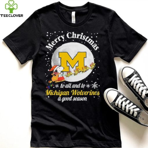 Peanuts Snoopy Merry Christmas To All And To All A Michigan Wolverines A Good Season Shirt