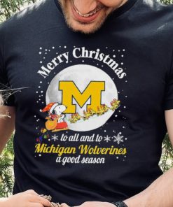 Peanuts Snoopy Merry Christmas To All And To All A Michigan Wolverines A Good Season Shirt